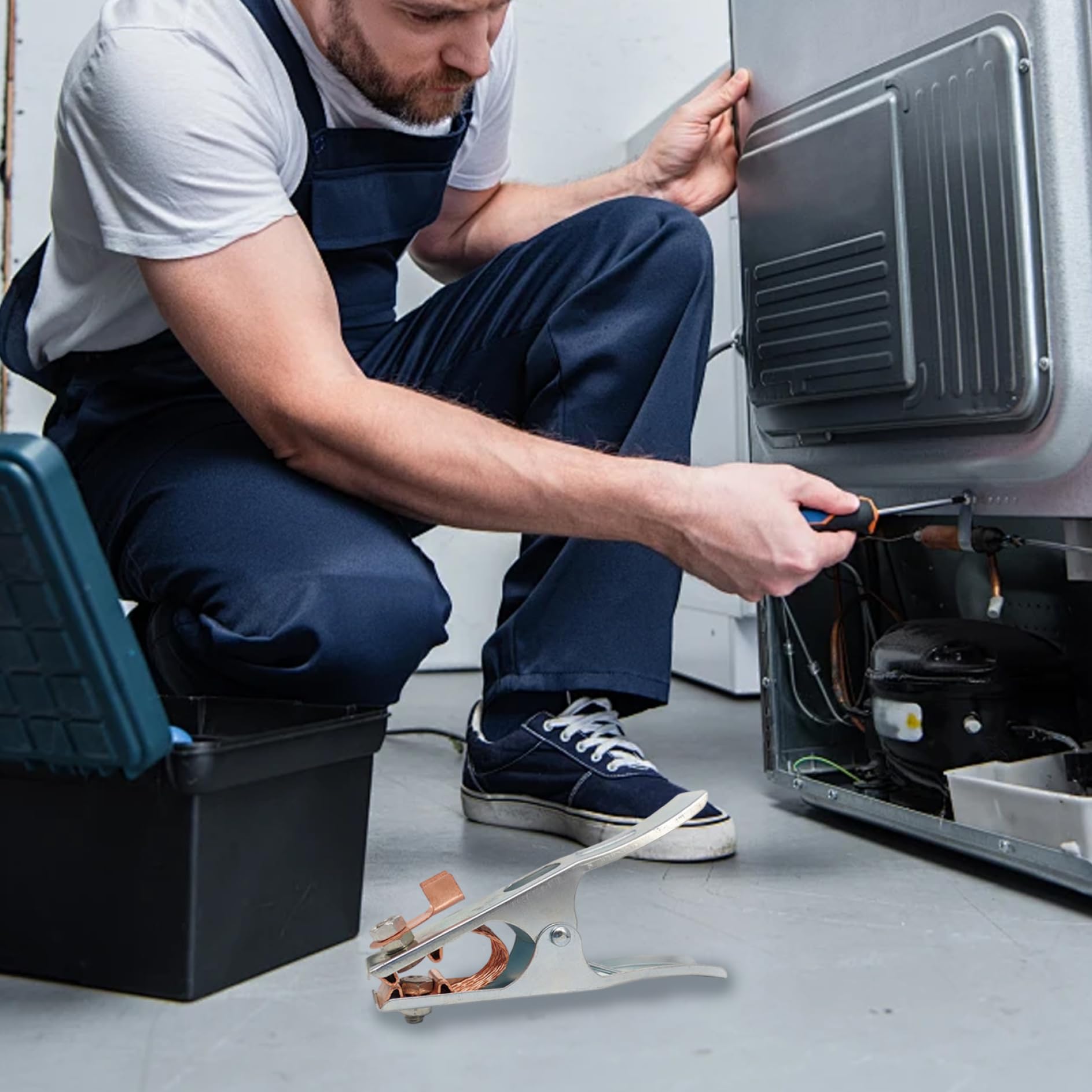 Welding Clamps, 6.7 Inch 500A Welding Ground Clamp Electrode Holder, Manual Welder Cable Clip for Welder Machine