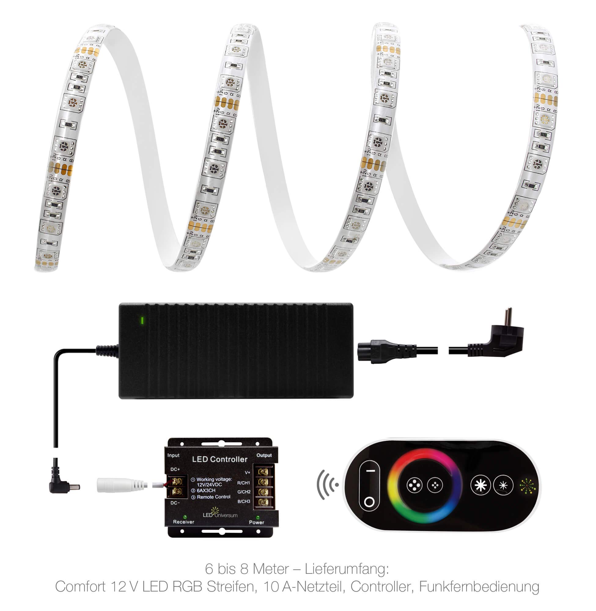 LED Universum RGB LED Streifen 12V 7m 60 LED/m IP65