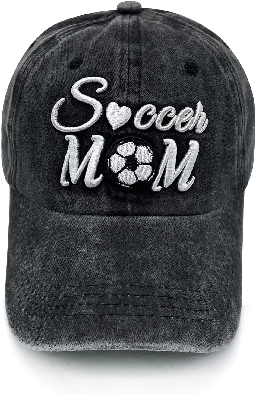 Waldeal Women's Adjustable Embroidered Soccer Mom Hat Washed Baseball Dad Cap