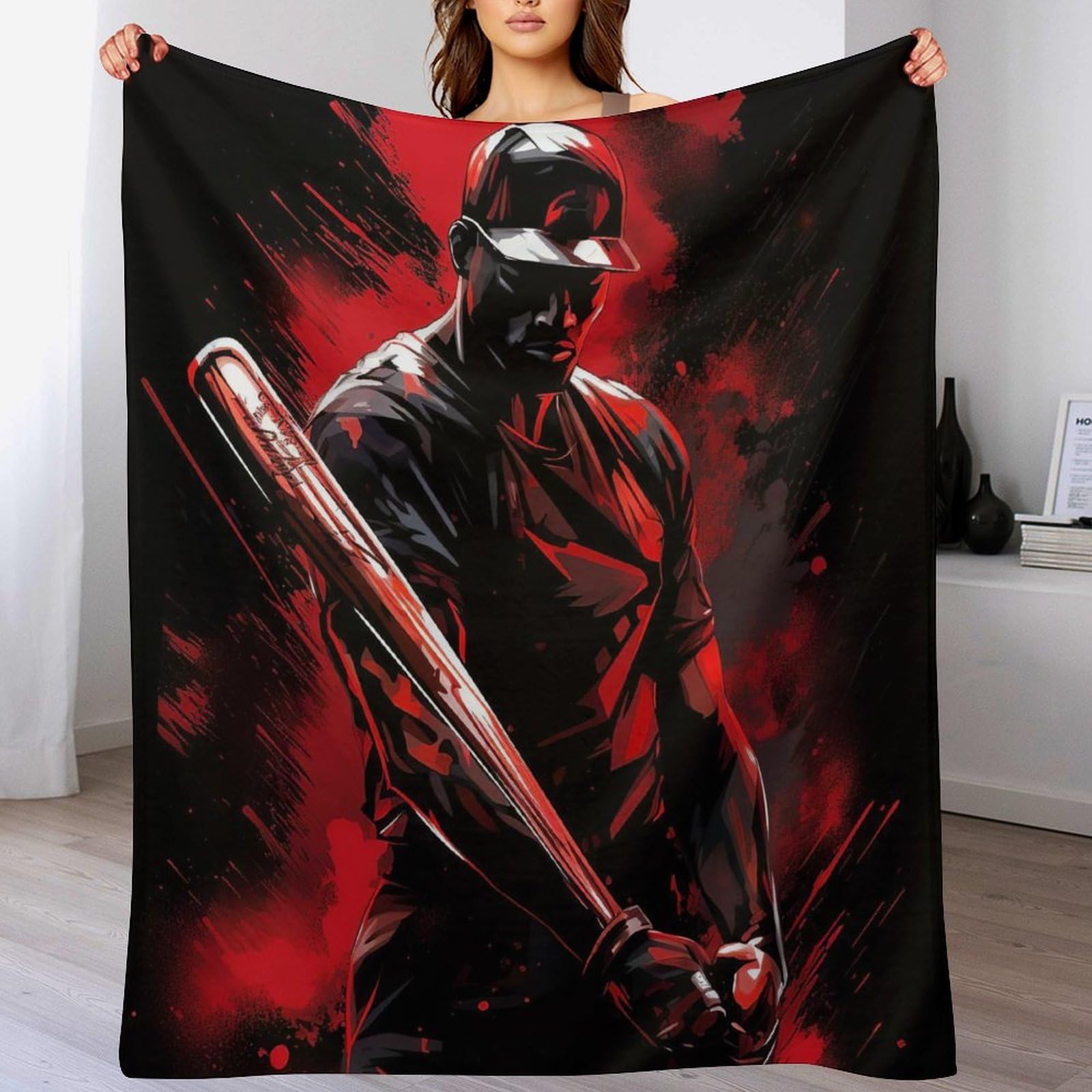 Plaid baseball couverture polaire lit et canape 180x200cm