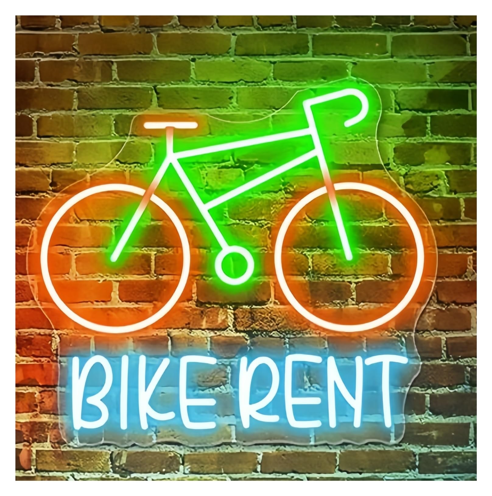 Shouxi A Sign Lamp Bike Neon Sign Bicycle Shop Open Wall Decor Cyclist Opening(,56X60cm)