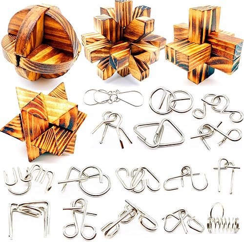 Miniatura 1 de Qiandier - Juego de 20 juguetes de madera 3D para adolescentes y adultos