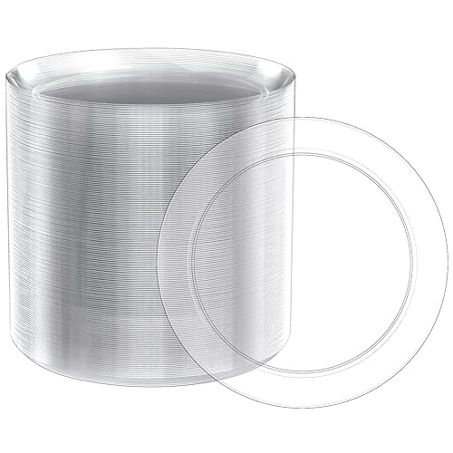 FOCUSLINE 100 Count Clear Plastic Plates 7 Inch, Disposable Salad