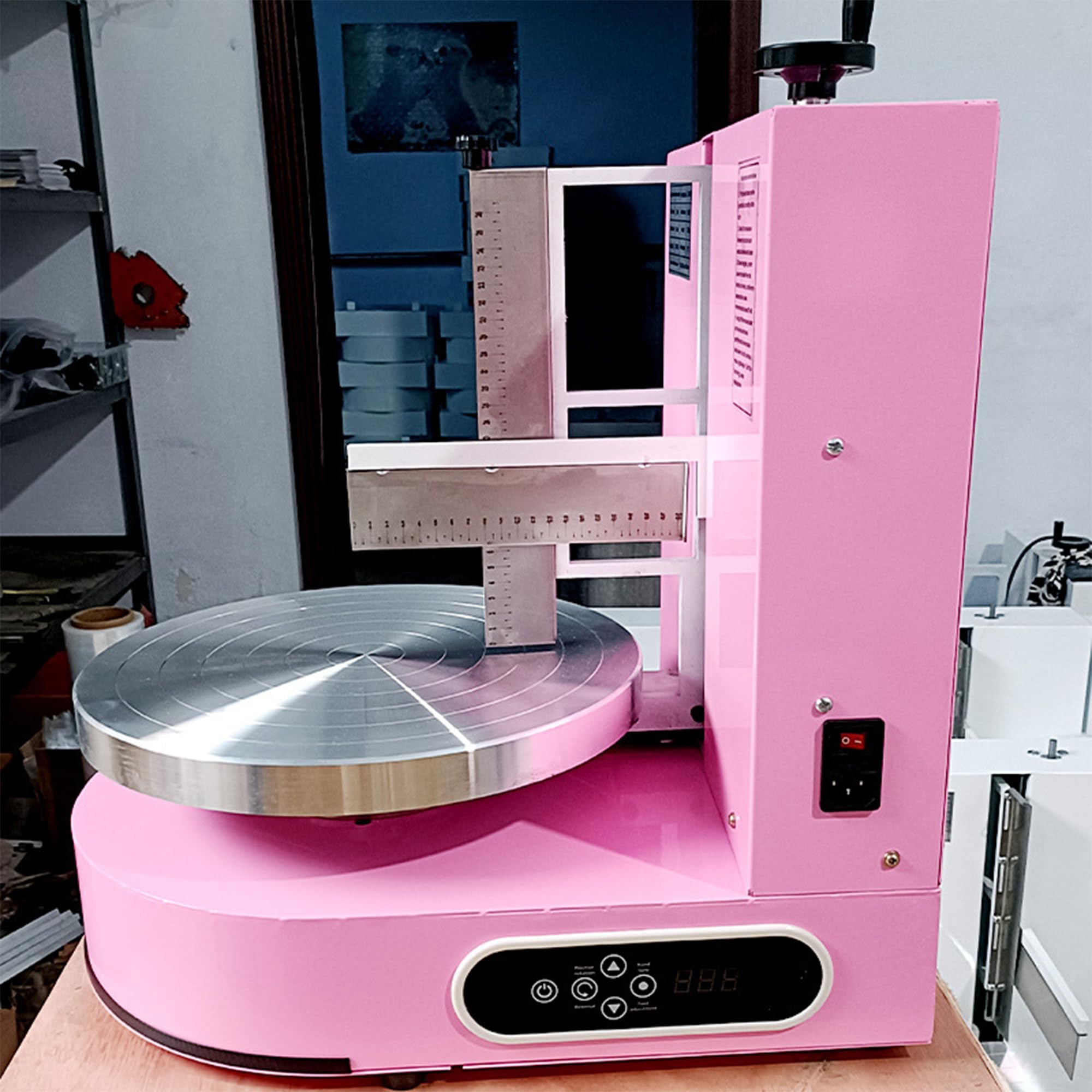 Machine à glacer Les gâteaux, étaleur de crème Automatique - Lisseur à glaçage en Acier Inoxydable avec Plateau tournant à Vitesse réglable pour décoration Professionnelle