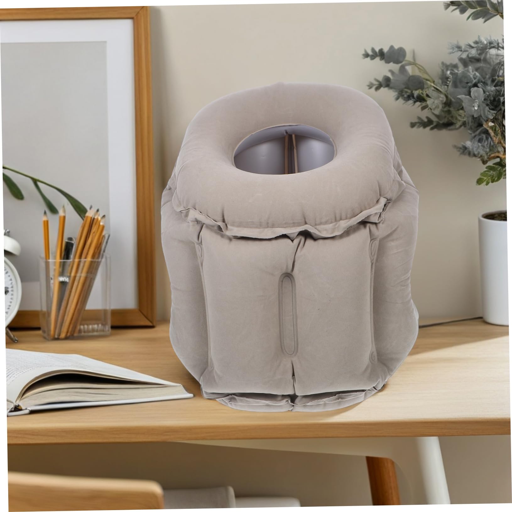 Almohada De Viaje Inflable para Dormir: Cojín Inflable para Aviones, Trenes Y Vagones - Almohada Inflable para Siestas En La Oficina, Fácil De Transportar