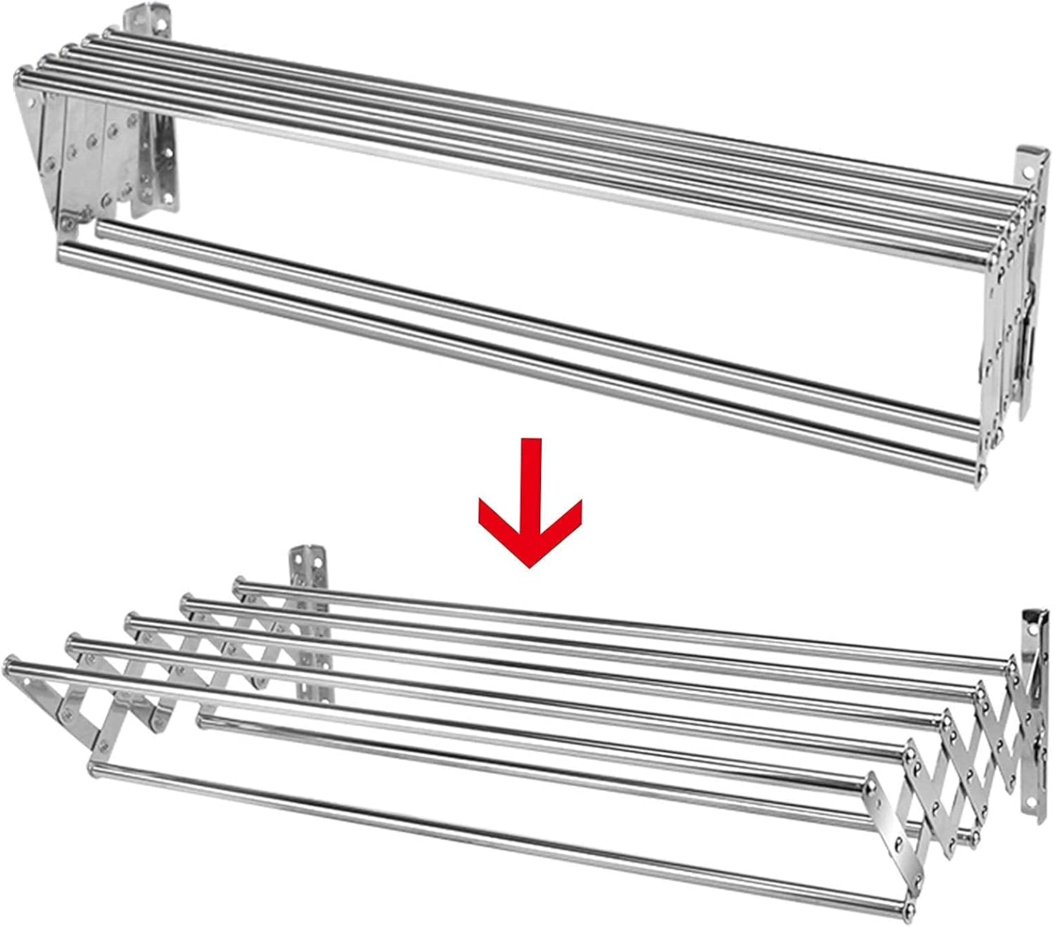Retractable Wall Mounted Clothes Airer Drying Rack Towel Holder Laundry Hanger Space Saving Solution for Drying Clothes and Towels