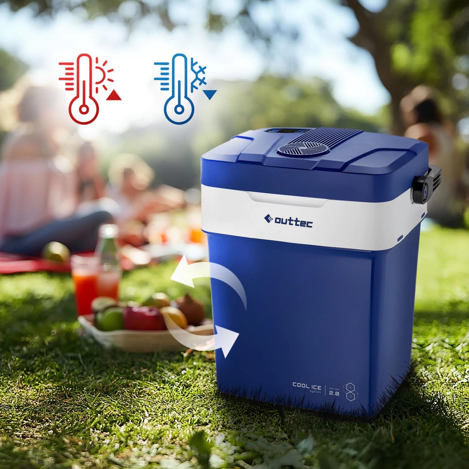 Glaciere Electrique 12v 220v 32L Outtec - glacière électrique Voiture, frigo Camping, glaciere a Compression, Mini glaciere Electrique, refrigerateur Camping Car, glaciere Voiture