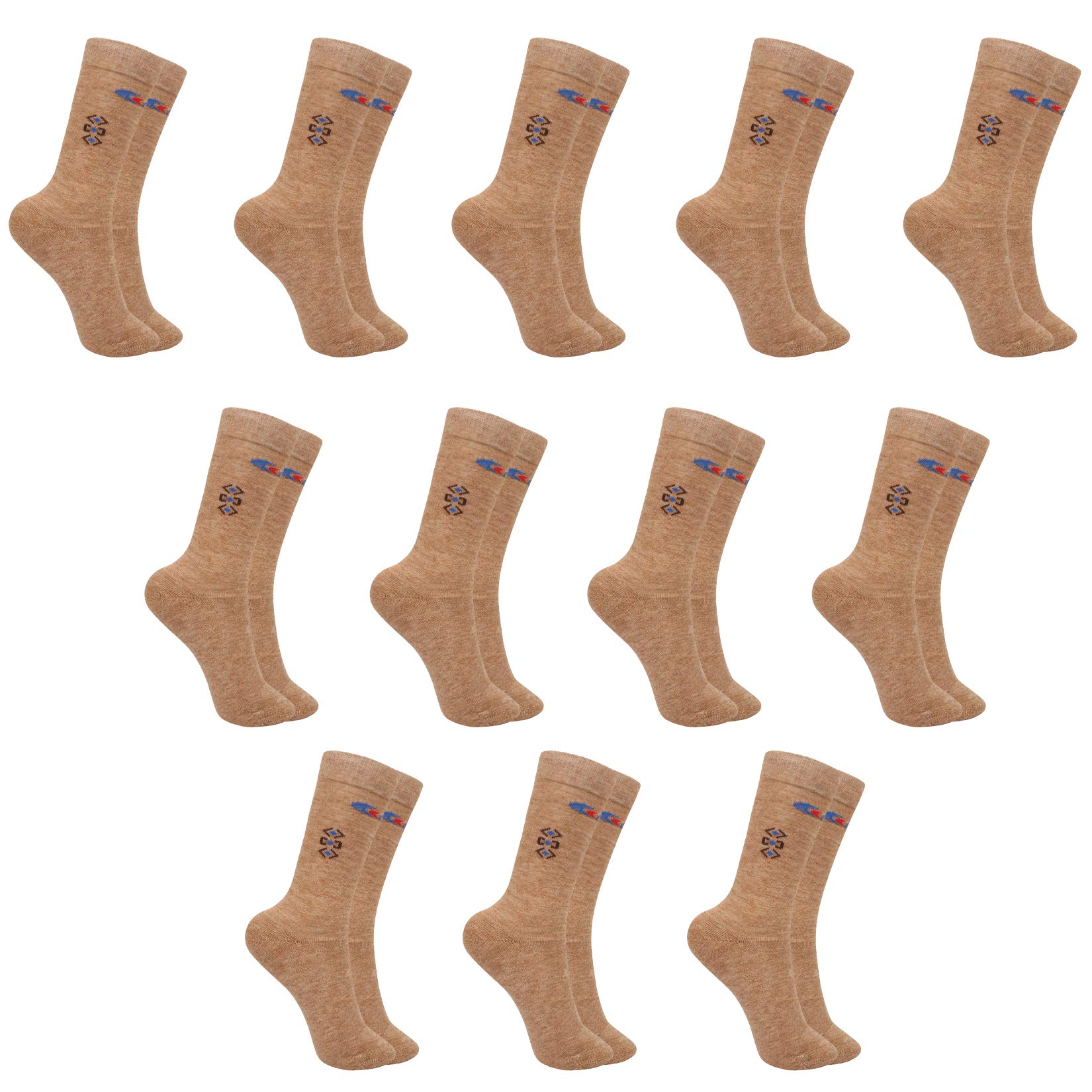 Allen Cooper SHGS 200062 A, Terry On Foot, Safety Crew Woolen Socks, Cushioned Sole for added Comfort and Protection, Pack of 12