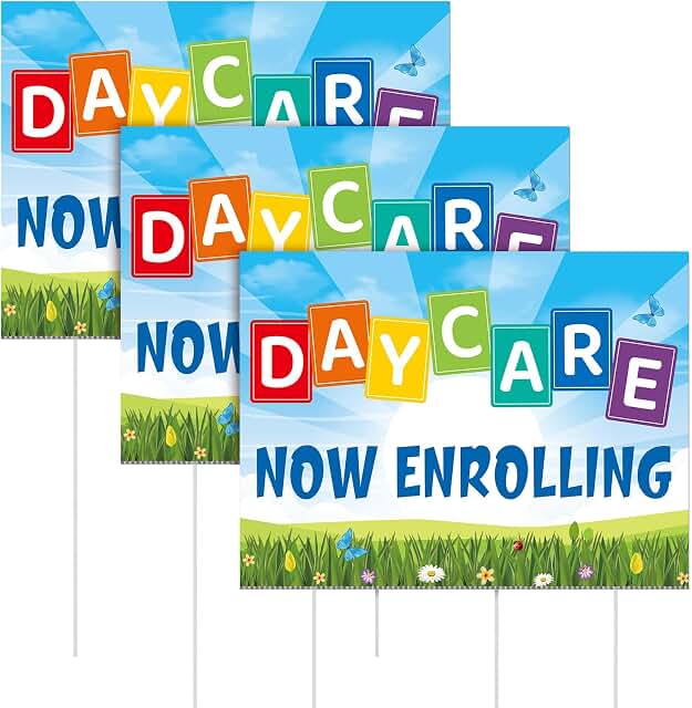 AceOrbit Daycare Now Enrolling Lawn Sign