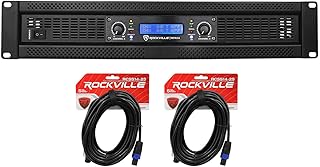 Rockville RPA14 7000w Peak 2000w RMS 2 Channel Power Amplifier Pro/DJ Amp+Cables