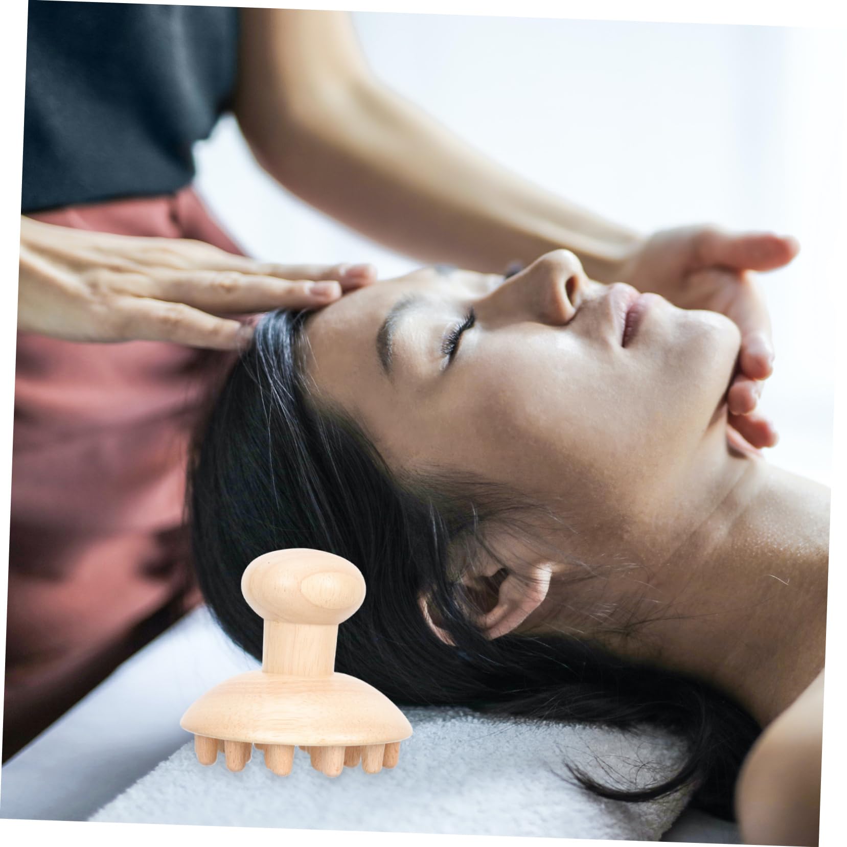 Healvian 2pezzi Pettine Massaggiatore Per Capelluto Legno Di Faggio Ergonomico Strumento Di Rilassamento Per Testa e Massaggiatore Acupoint Unico Design Elegante e Confortevole