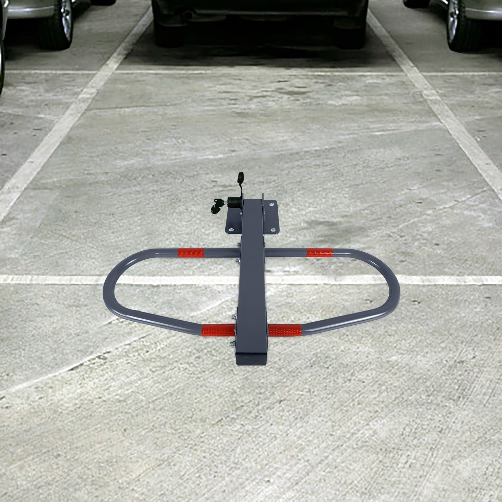 YRHome Klappbar Parkplatzbügel Parkplatzsperre aus verzinktes Stahl Absperrpfosten 51 x 73 x 18 cm mit 4 Schlüssel Sperrbügel Parkbügel Poller abschließbar für PKWs (2 Pfosten)
