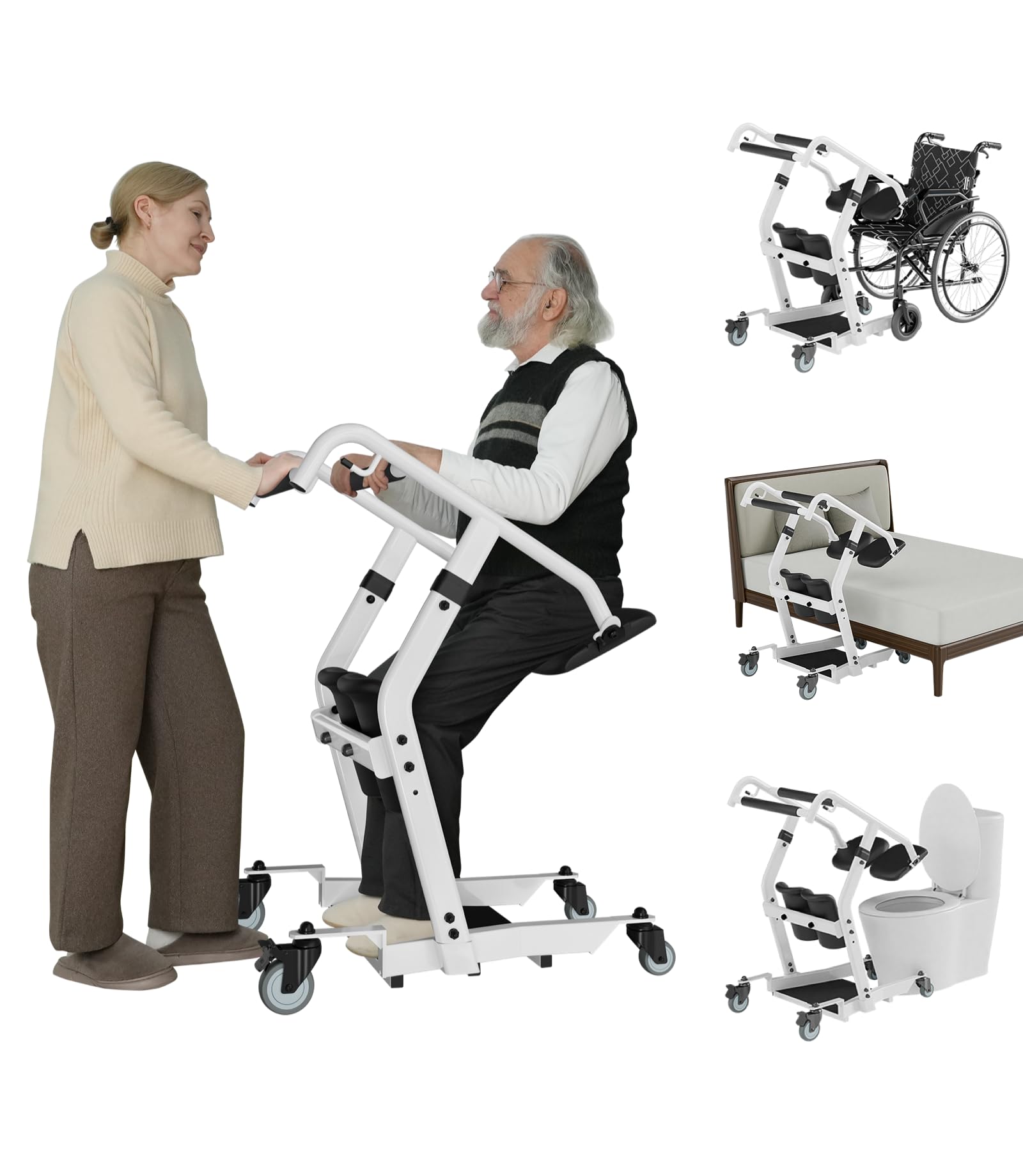 Photo 1 of VOCIC Sit to Stand Lift, One-Step Stand Assist Lift for Elderly, Patient Lift Chair Transport Unit with Wheels, Fall Prevention & Muscle Building, AY03 2026 Upgraded