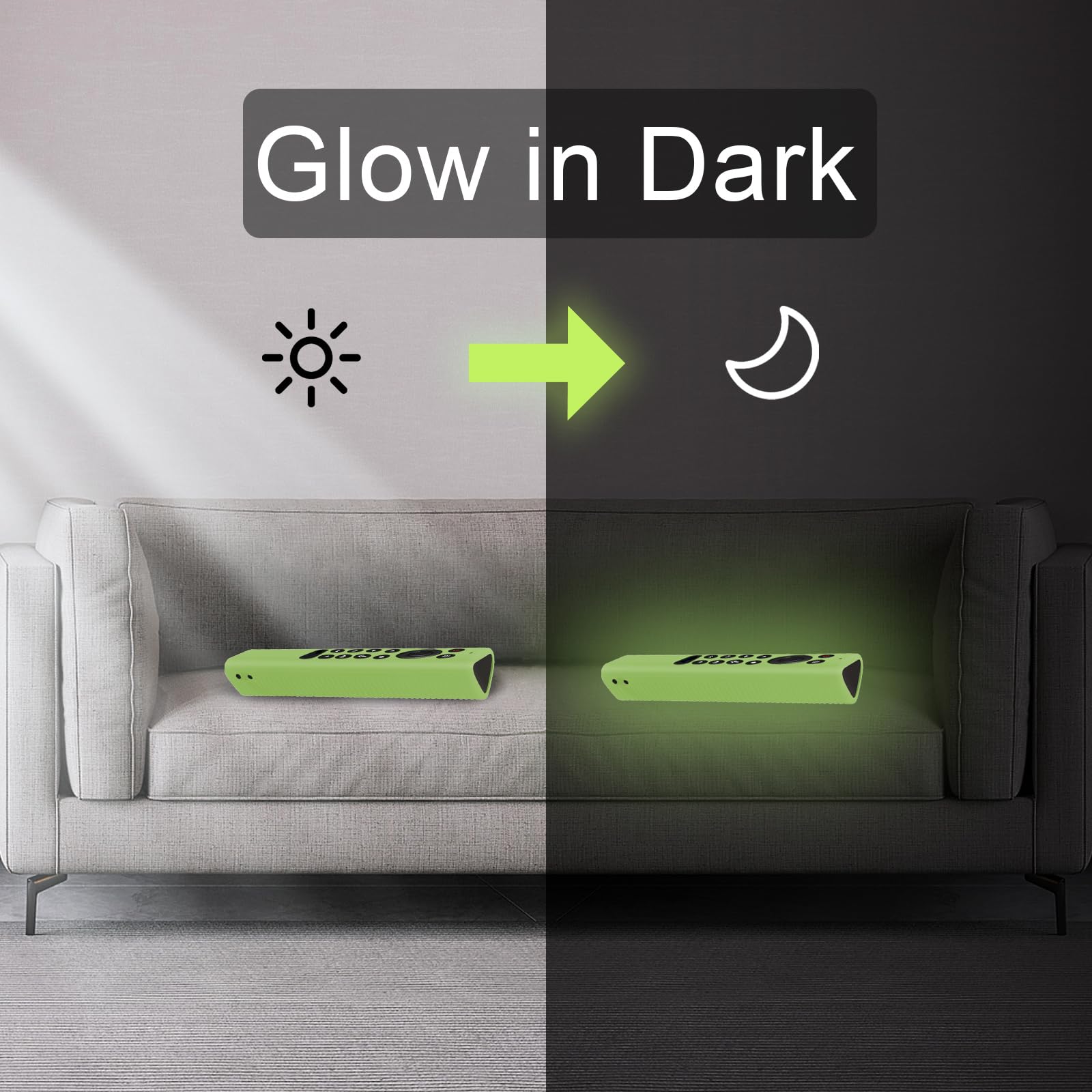 Funda luminosa verde para mando a distancia NVIDIA Shield TV Pro/4K HDR, ligera, antideslizante, respetuosa con la piel, funda de silicona