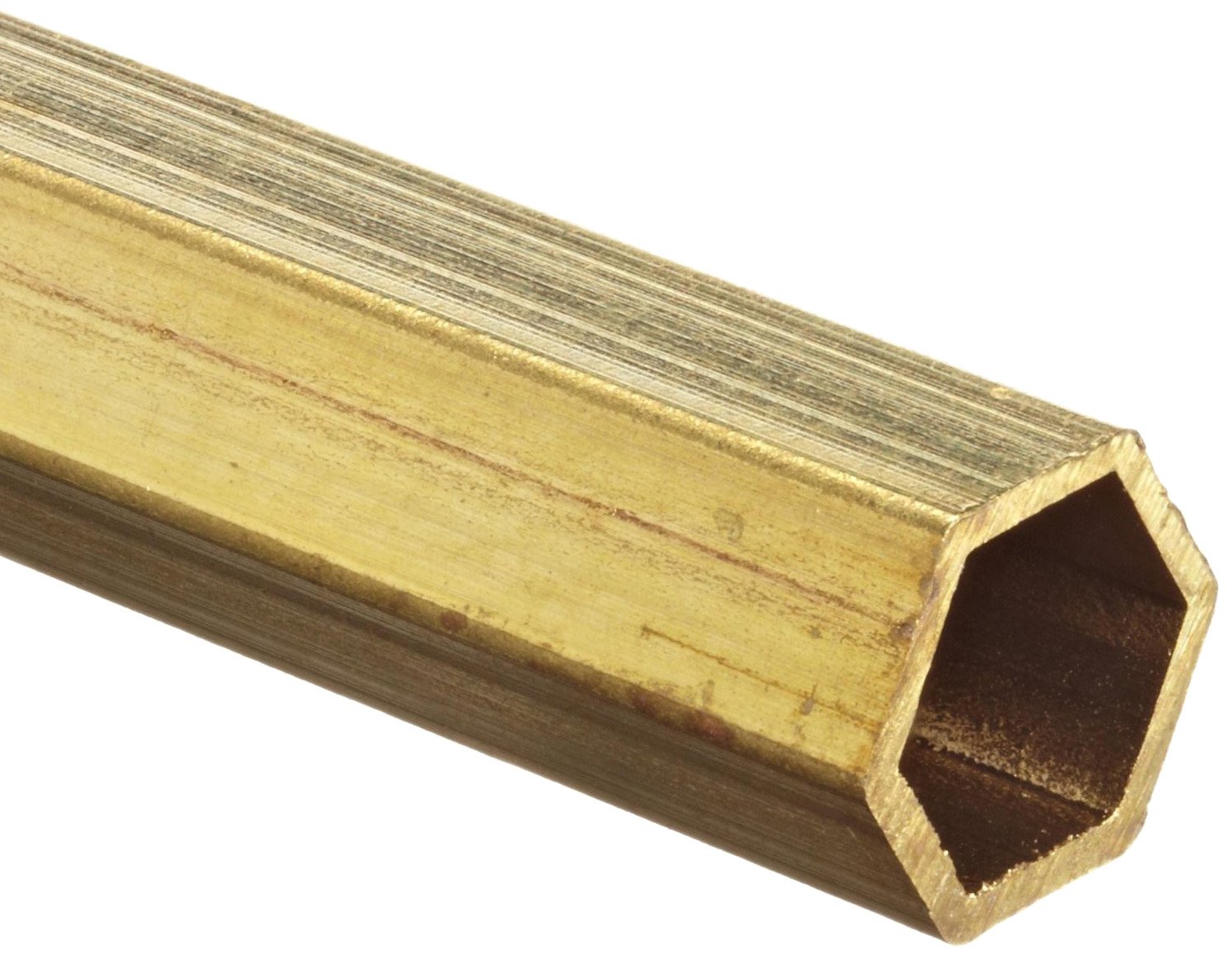 Brass C260 Hexagonal Telescoping Hollow Bar 3/16" Across Flats x.014" Wall x 12" Length (Pack of 50)