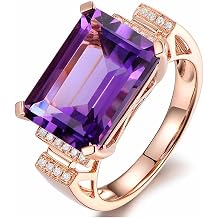 Womens Classic Gold Plated Radiant Cut Rings Band with Simulated Diamond CZ for Mom