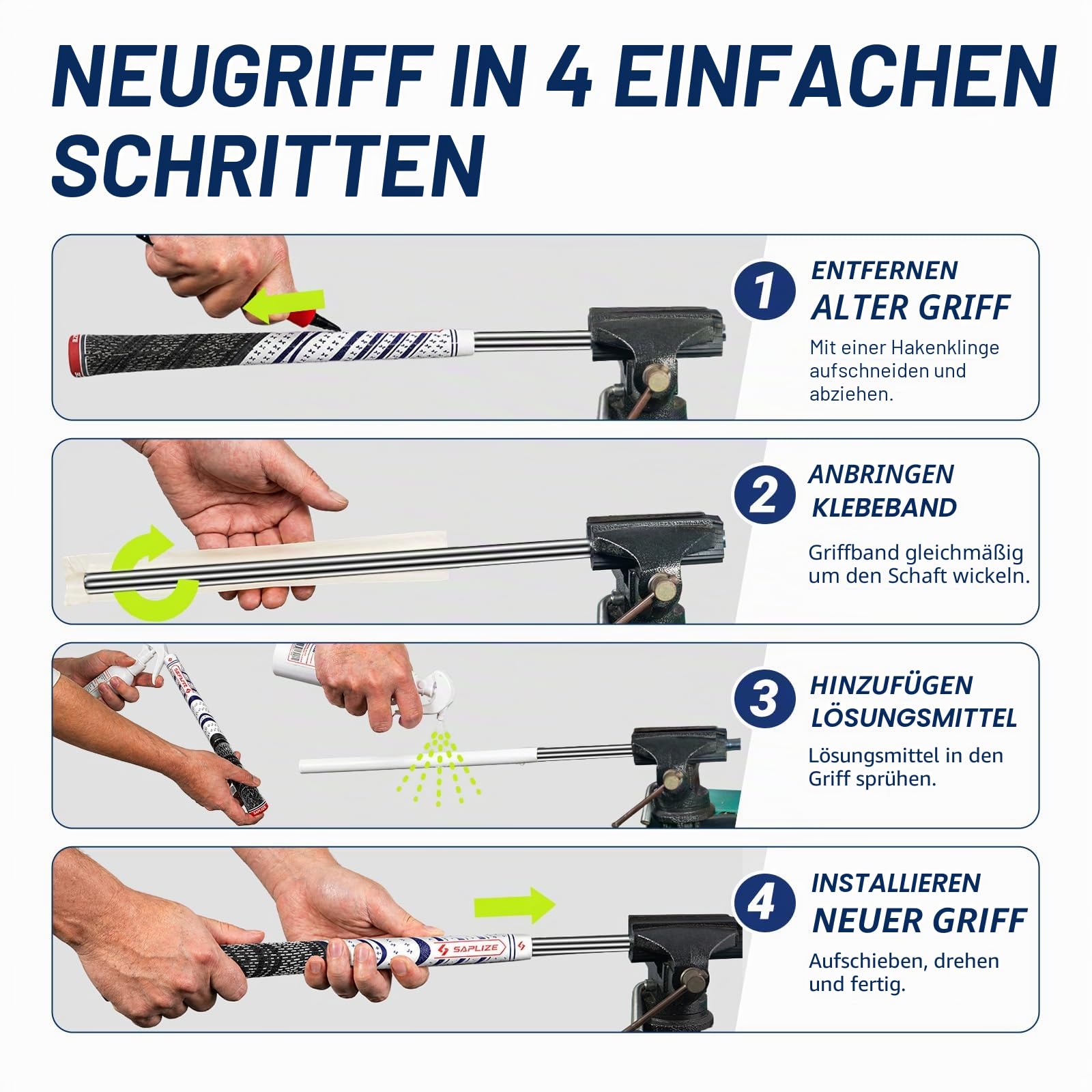 SAPLIZE Golfgriffe 13-teilig mit komplettem Umrüstsatz