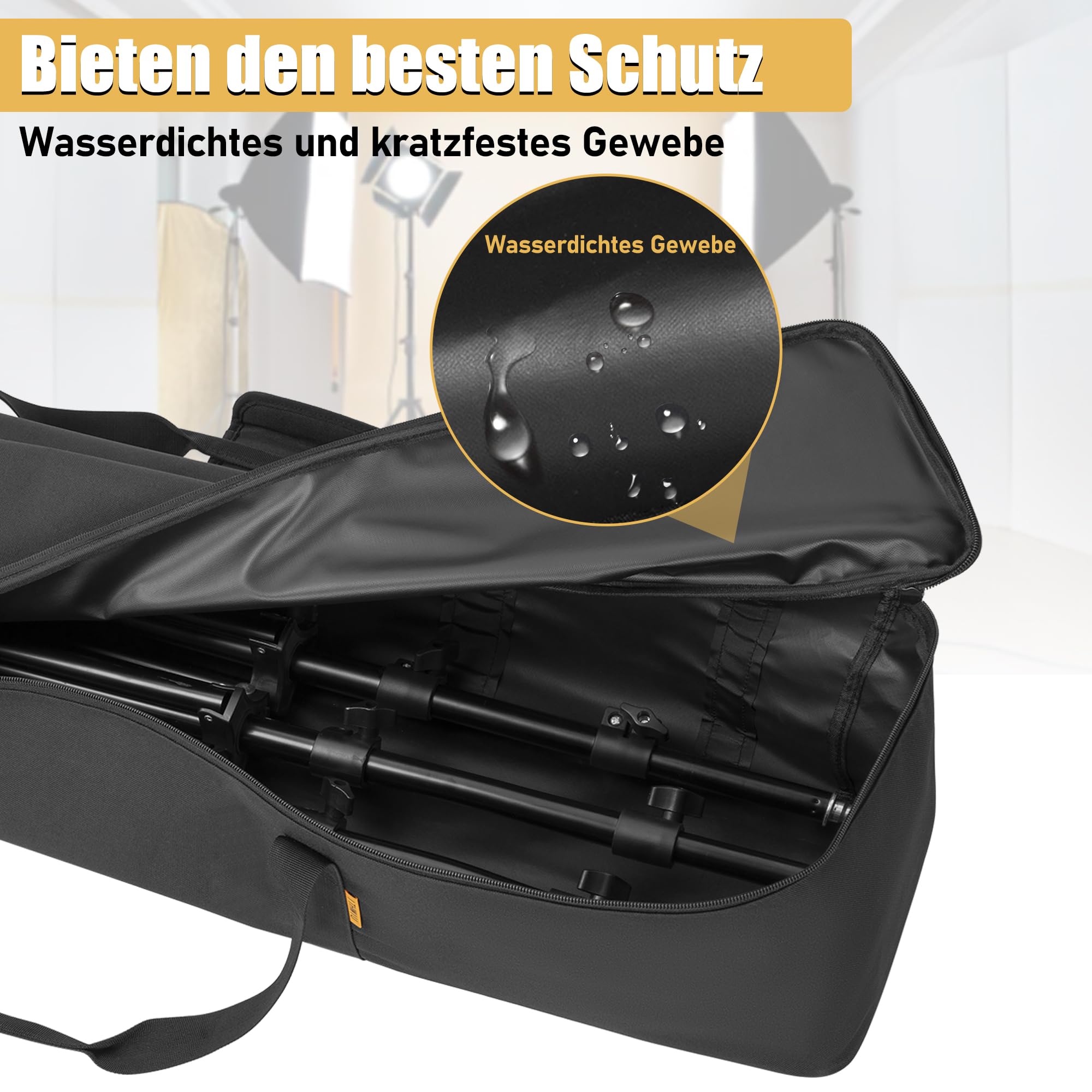 OUUTMEE stativtasche stativtragetasche, 80x20x20cm strapazierfähige Nylontasche mit Schulterriemen und Griffen, gepolsterte Tragetasche