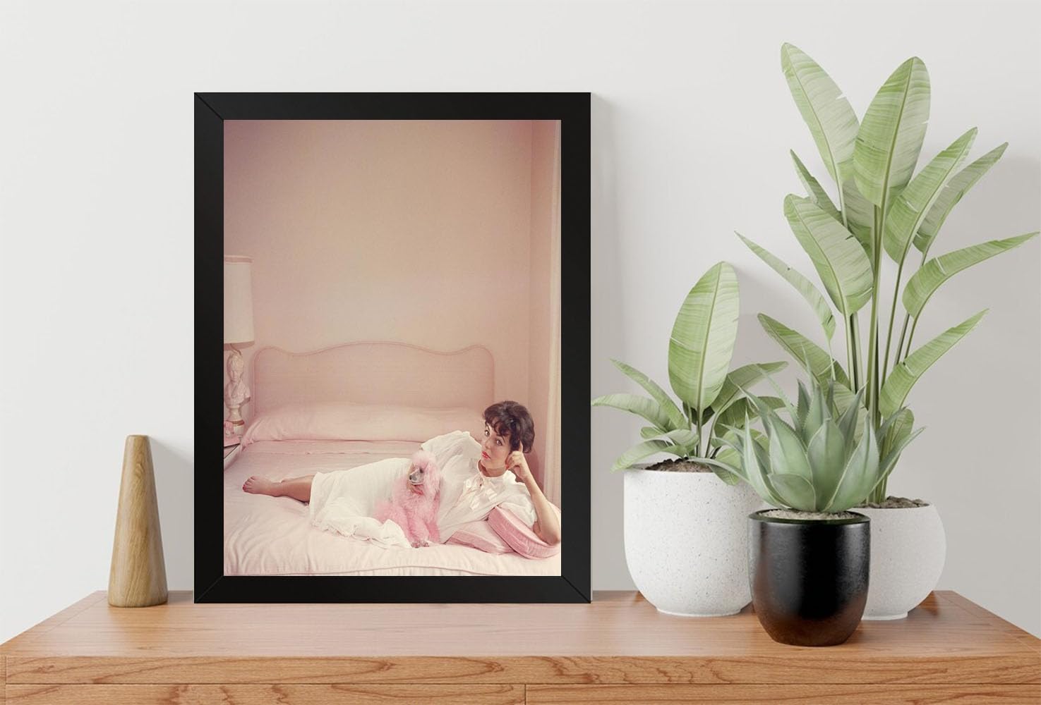 GADGETS WRAP Printed Photo Frame Matte Painting for Home Office Studio Living Room Decoration (9x11inch Black Framed) - Joan Collins Relaxes