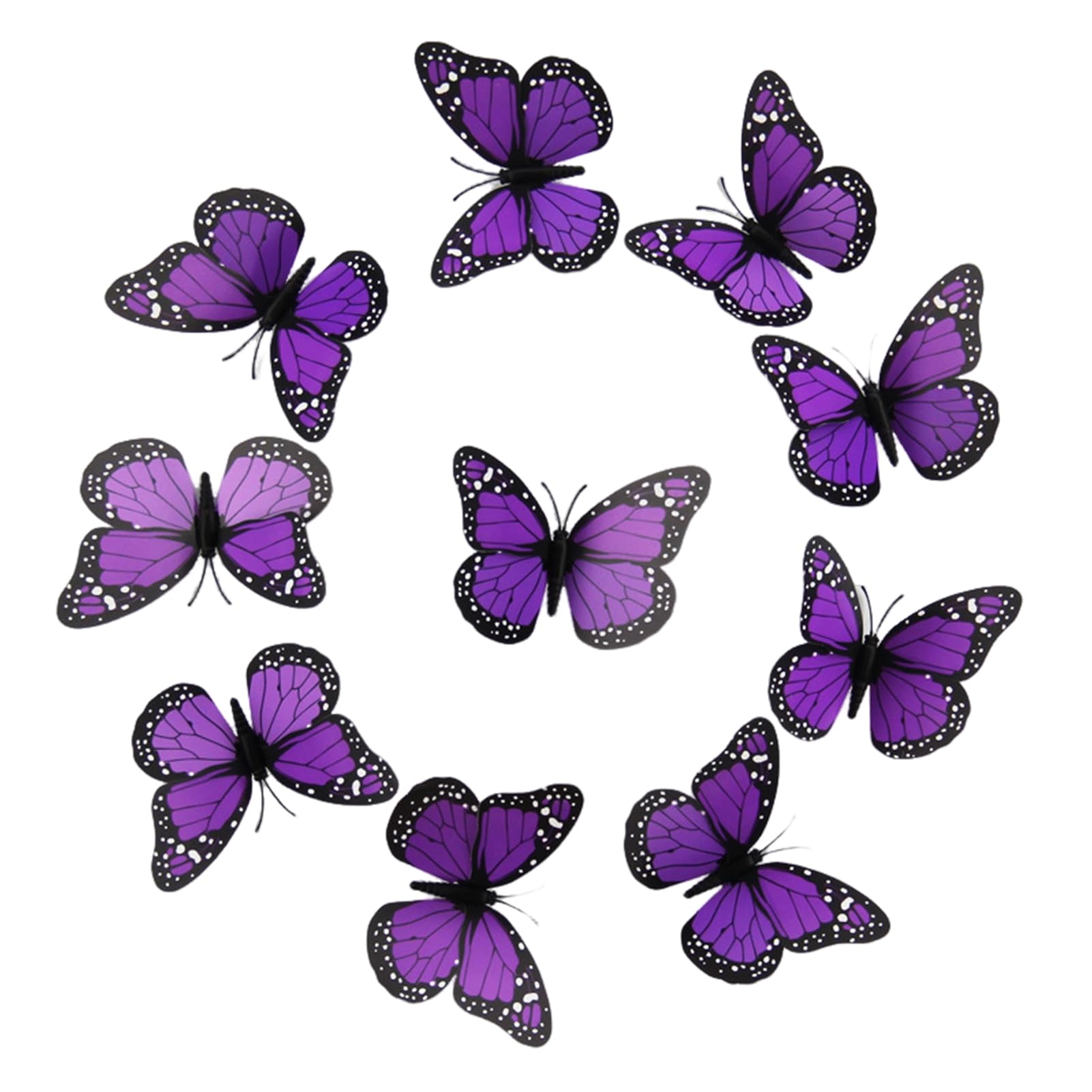 ulafbwur Bright Color Refrigerator Magnet 10 Pcs/set Butterfly Magnets 3d Realistic Decoration with Strong Anti-slip Design Colorful Lifelike Fake Butterflies Purple