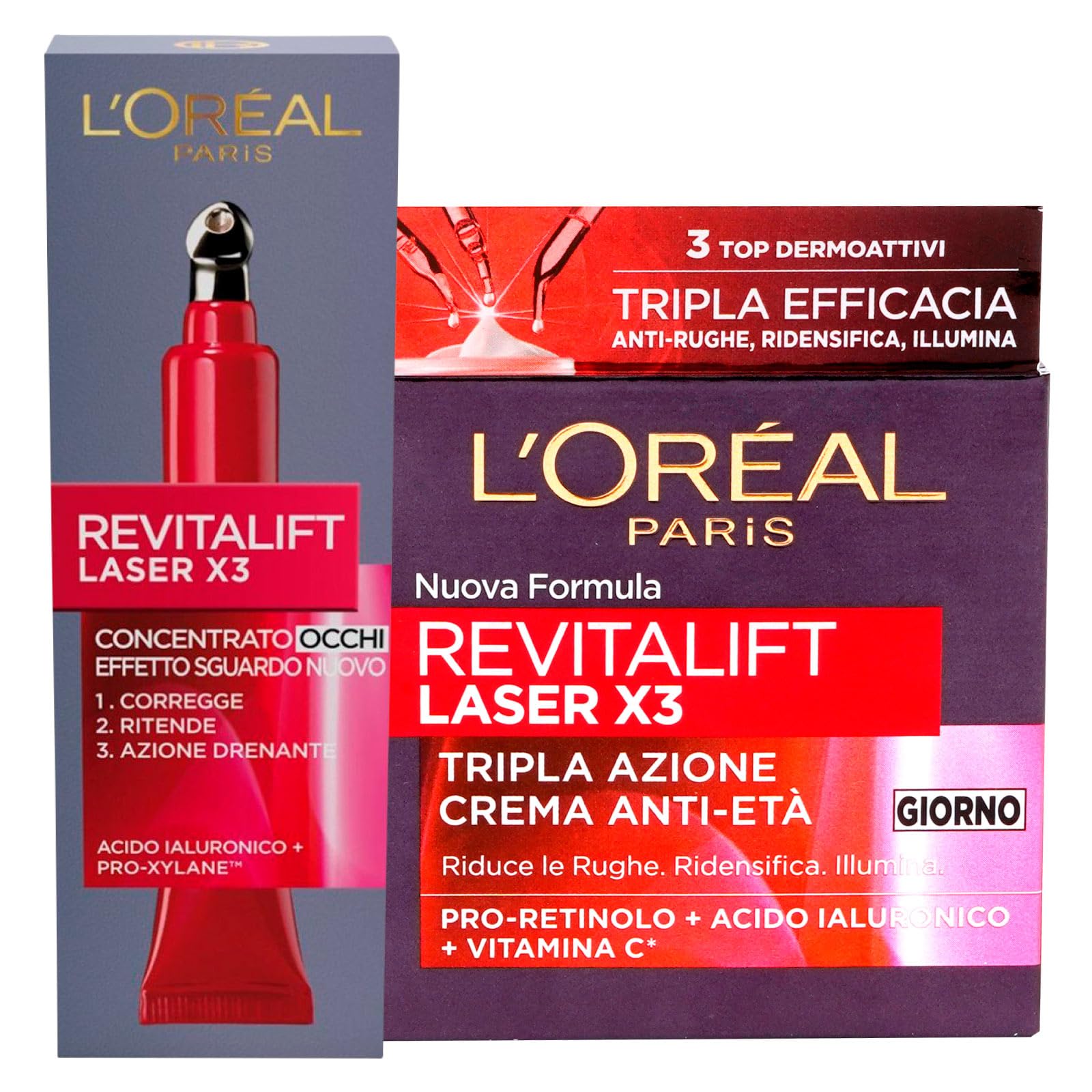 L'Oréal Paris Revitalift Laser Day Cream Anti-Wrinkle Triple Action 50ml + Revitalift Eye Contour Laser Anti-Age 15ml