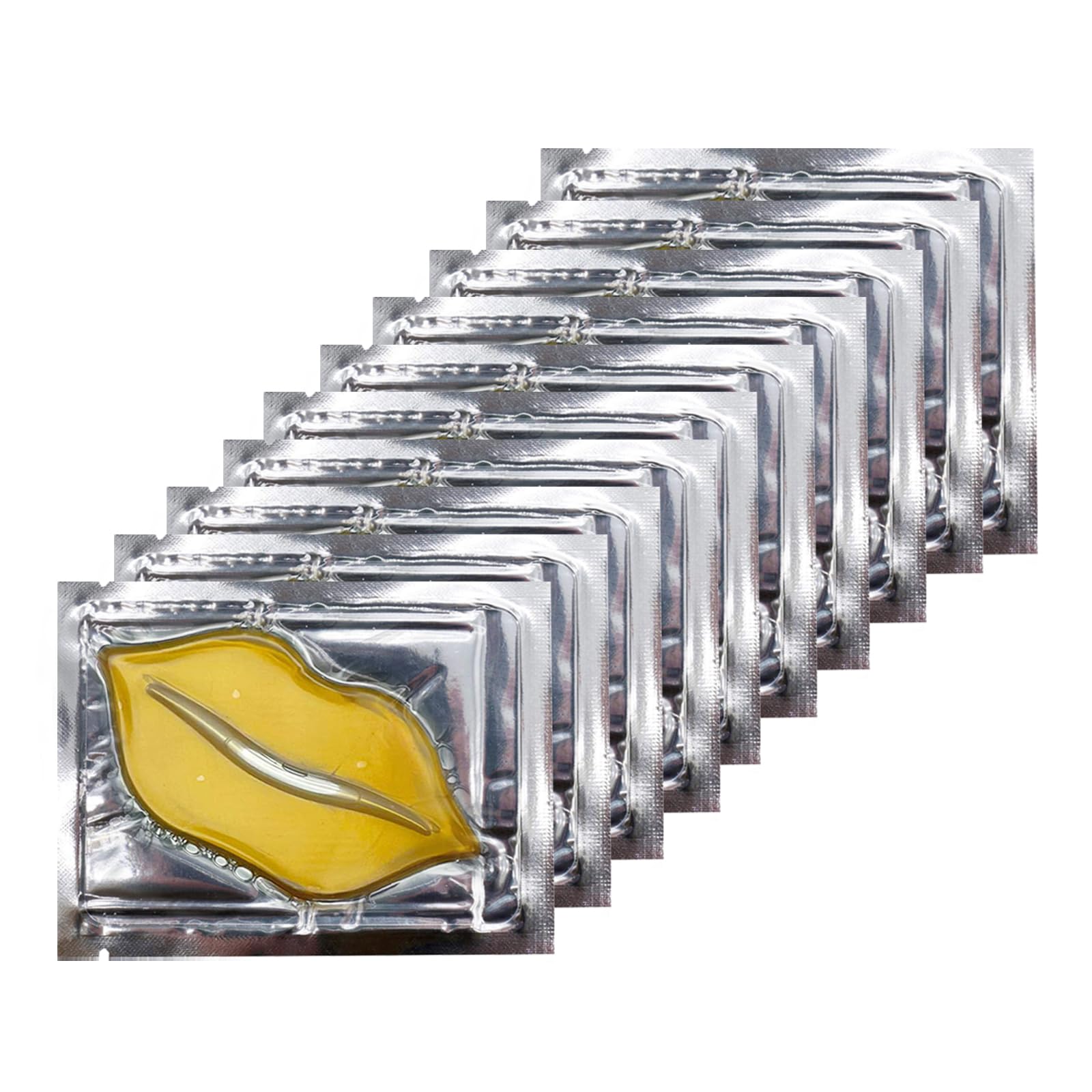 Adofect 30 Pieces Collagen Crystal Gold Lip Care Gel Masks, Collagen Crystal Lip Pads, Greate For Moisturizing Lips, Remove Dead Skin, Anti Chapped, Anti-Aging & Plump Your Lips