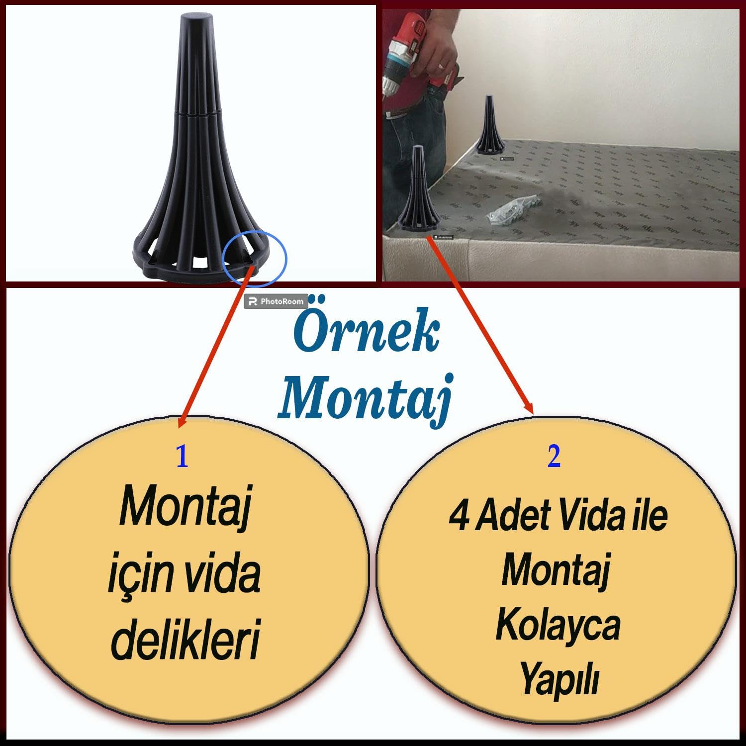 (4 ADET) İstanbul 16 cm Siyah Mobilya Kanepe Koltuk Tv Ünitesi Konsol Ayağı Ayak Ayakları