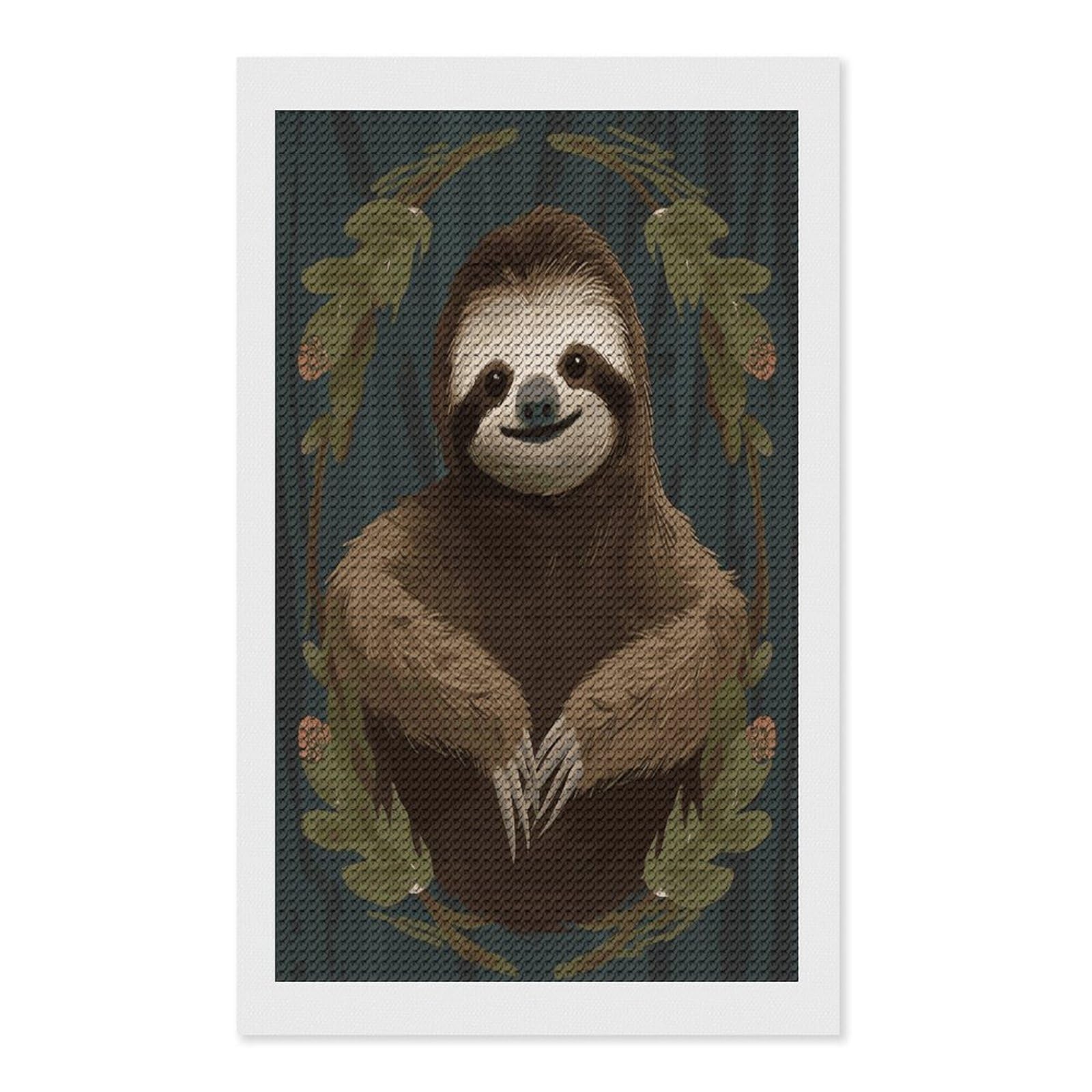 FekiLoot Sloth Diamond Painting Kits for Beginners DIY Diamond Art Kits for Adults Full Drill Round Diamond Dot Gem Art Painting Fun DIY Crafts for Home Kitchen Wall Decor Gift 12"x20"