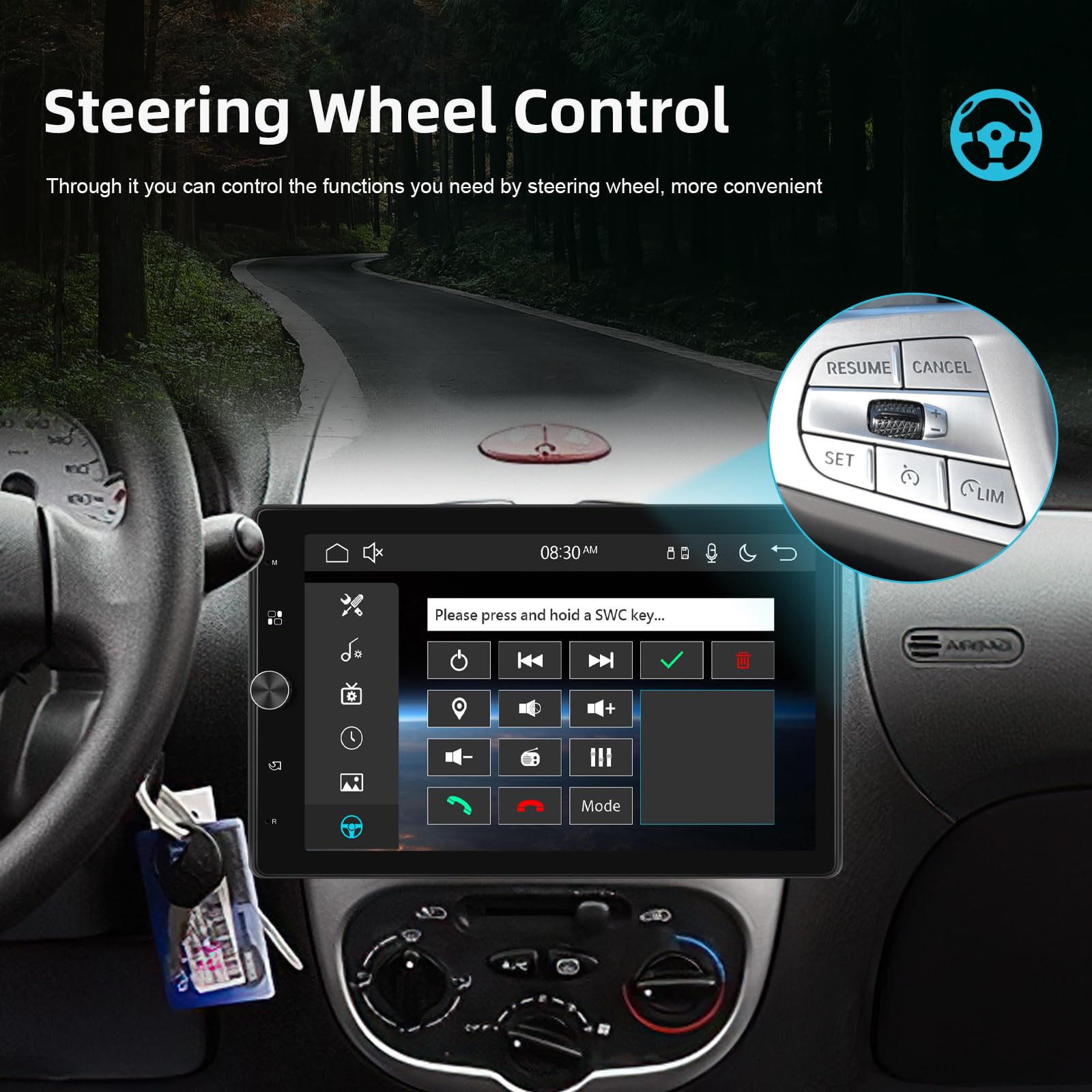 SIXWIN Radio Coche Bluetooth con Carplay et Android Auto, Autoradio 1 DIN con 10.4''Pantalla Táctil Reproductor Multimedia con FM/USB/SD Enlace Espejo+Cámara Visión Trasera