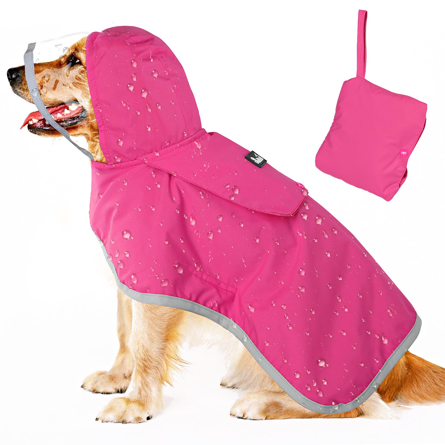 Lukovee Dog Raincoat, Adjustable Dog Rain Jacket with Clear Hooded Double Layer for Large Medium Small Dogs Puppies, Waterproof Rain Coat Poncho with