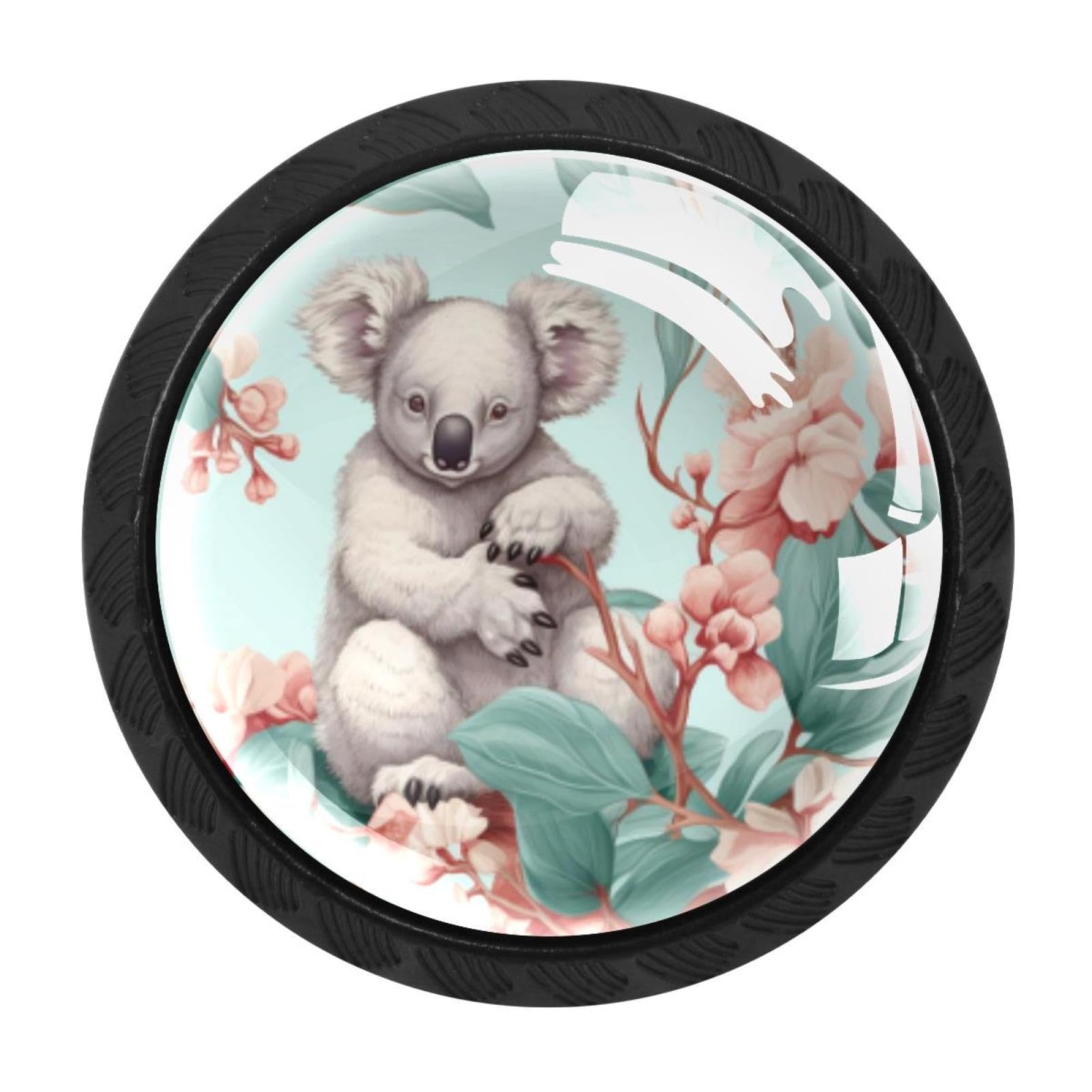 CHENZZZZ 4 Pack Cabinet Handles Black Koala Cabinet Knobs Draw