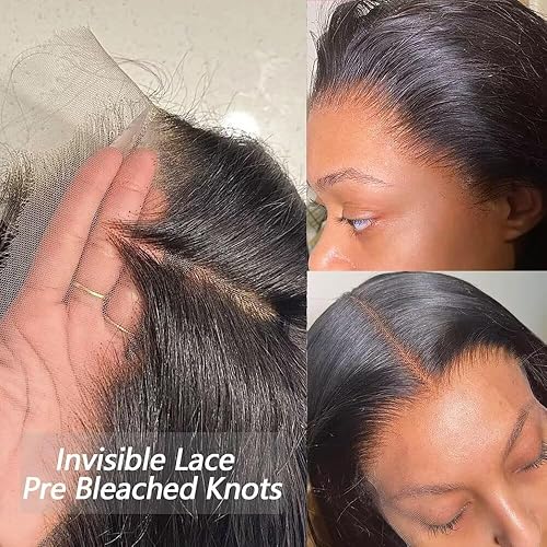 Miniatura 2 de Pelucas de cabello humano con encaje frontal completo de 13 x 4 pulgadas, densidad del 180 %, pelucas lacias de encaje transparente HD para mujeres