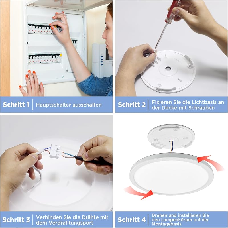 BestLuz LED mennyezeti lámpa 18W 3600lm 4000K lapos fehér konyha nappali