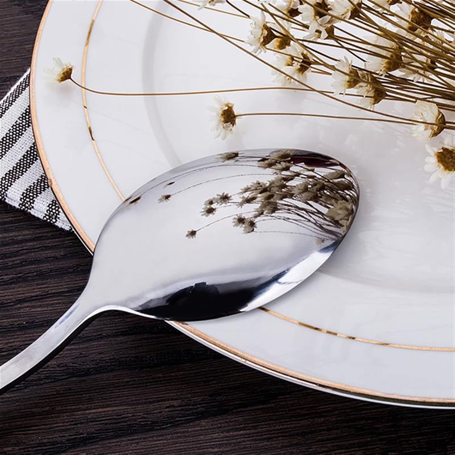 Cooking 1 Piece Stainless Steel Soup Spoon, Kitchen Utensil