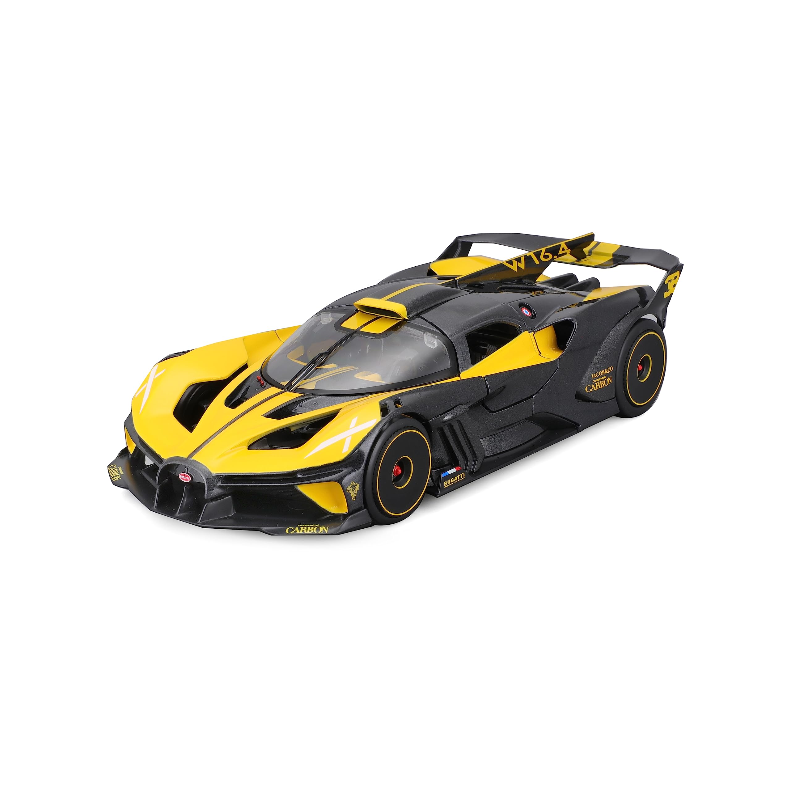 MAISTO Bugatti Bolide – 1/18 Scale Vehicle Reproduction – Yellow – Toy for Children Collectible Ages 14 – M32911Y