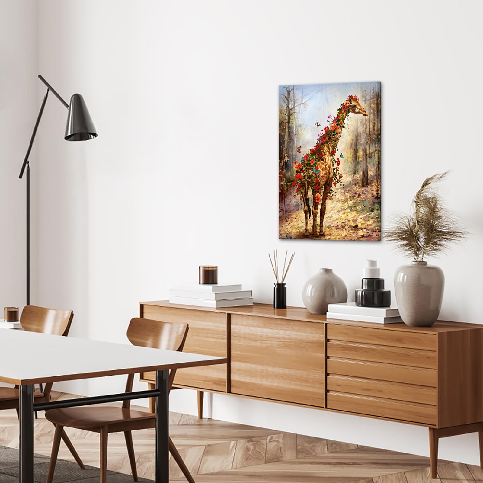 【レア】絵画　キャンバスアート　きりん　夕暮れ　おしゃれインテリア　綺麗　動物 レア】絵画 キャンバスアート きりん 夕暮れ おしゃれインテリア