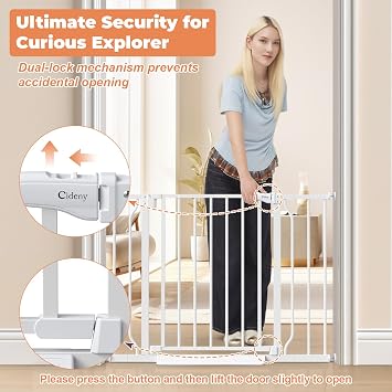 Baby Gate Auto Close, 29-40 Dog Gate Indoor for Stairs & Doorways