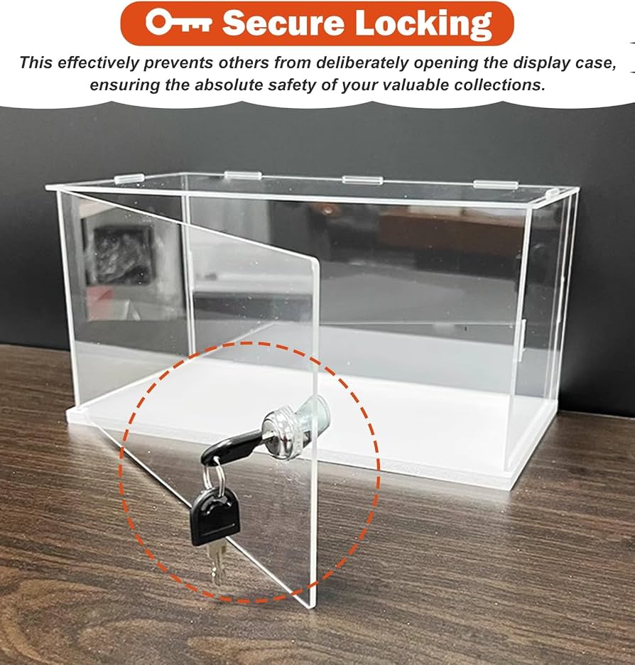 Amazon | コレクションケース アクリル 鍵付き透明アクリル製大型