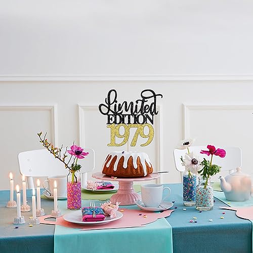 Miniatura 4 de Leetaivie Decoración para tartas de edición limitada de 1979, decoración para tartas de cumpleaños número 45, hombres y mujeres animan 45 años45 y
