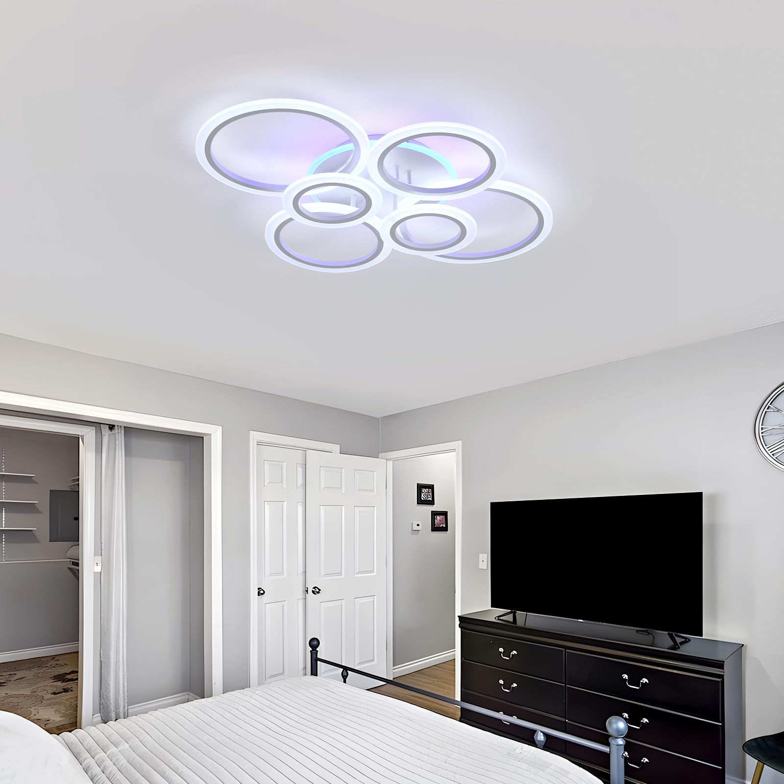 plafón redonda,70W plafon techo interior,plafon led techo blanco control remoto,luz led lampara techo modernos,lamparas de techo salon para comedor,dormitorio,cocina,3000K-6000k