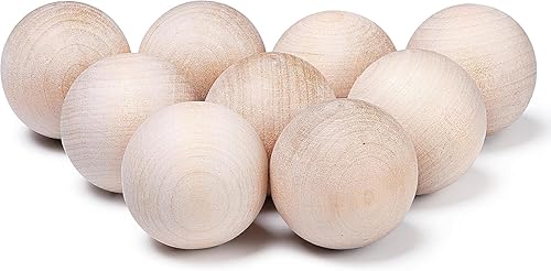 Swedish Stickhandling Balls - Unfinished Hardwood No-Bounce Floorball Training - for Floor Dribbling Skills, Dekes, Fakes & Ball Handling Drills -