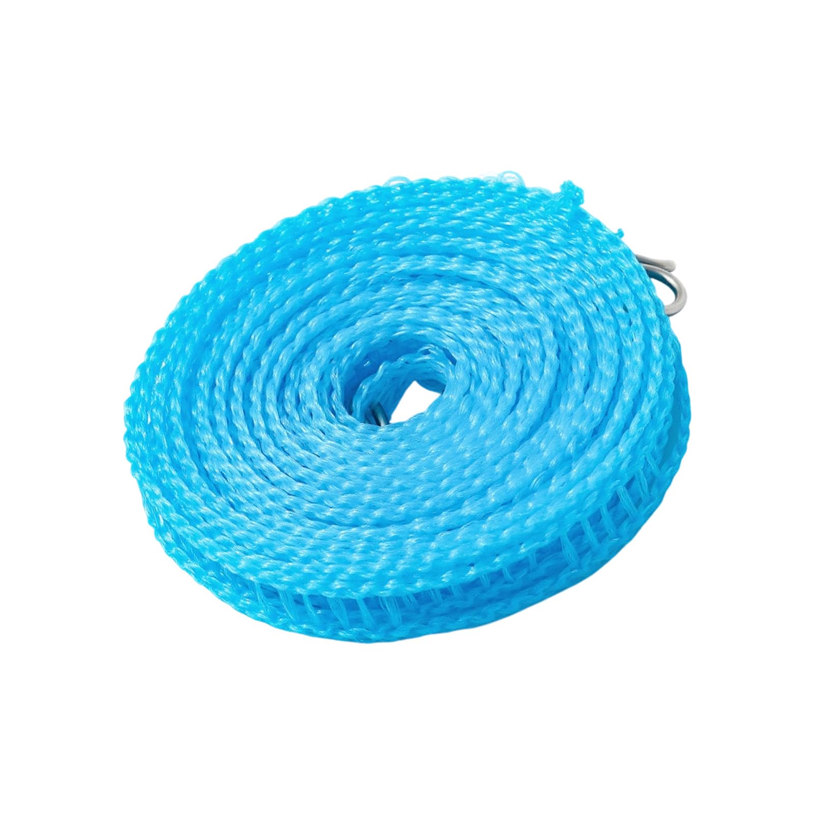 Laundry Drying Rope 32.8 Ft with Hooks, Portable Braided Nylon Clothesline with Hanger Slots for Balcony, Travel and Camping Laundry Use Travel Washing Line Camping Rope Hanger Separator Balcony Cord