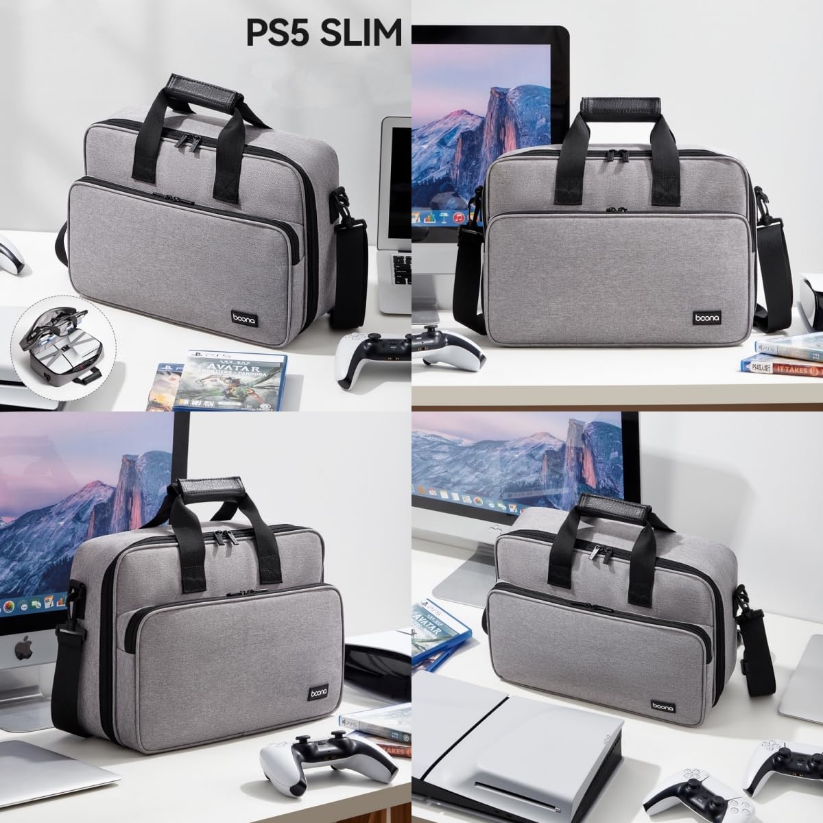 Taoricen Borsa protettiva con Tracolla per Sony PS5 SLIM, Crossbody Custodia, PlayStation 5 SLIM Borsa a mano