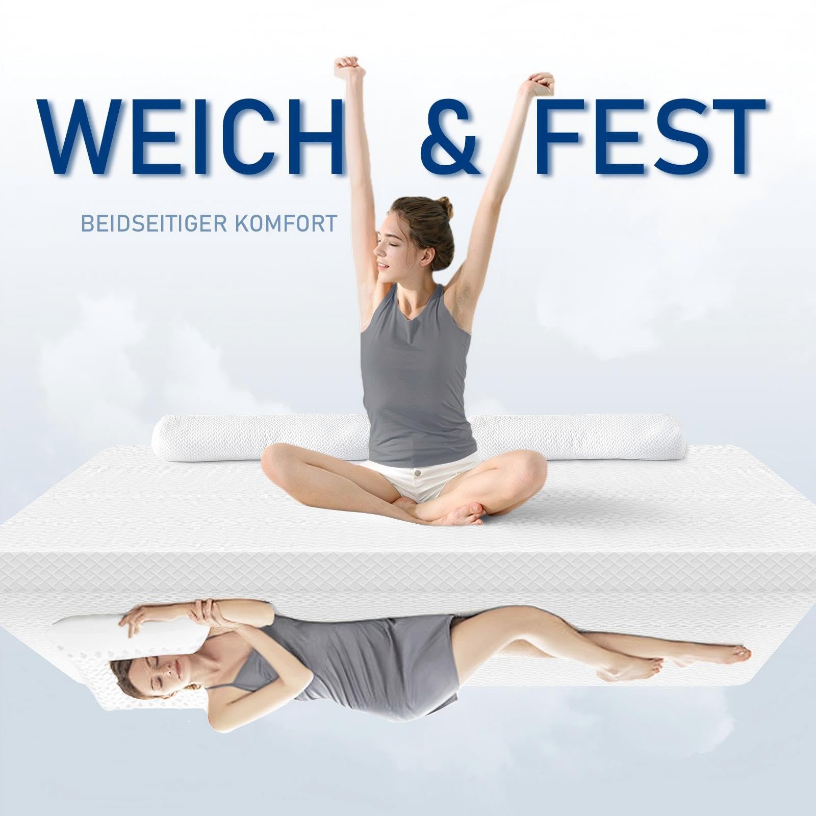 ROYGBIV Matratzentopper 80x200cm 7cm Gel Topper Memory Schaum H2/H3 | Oeko-TEX Zertifiziert Ergonomisch Waschbarer Bezug Atmungsaktiv Milbenabweisend Hypoallergen
