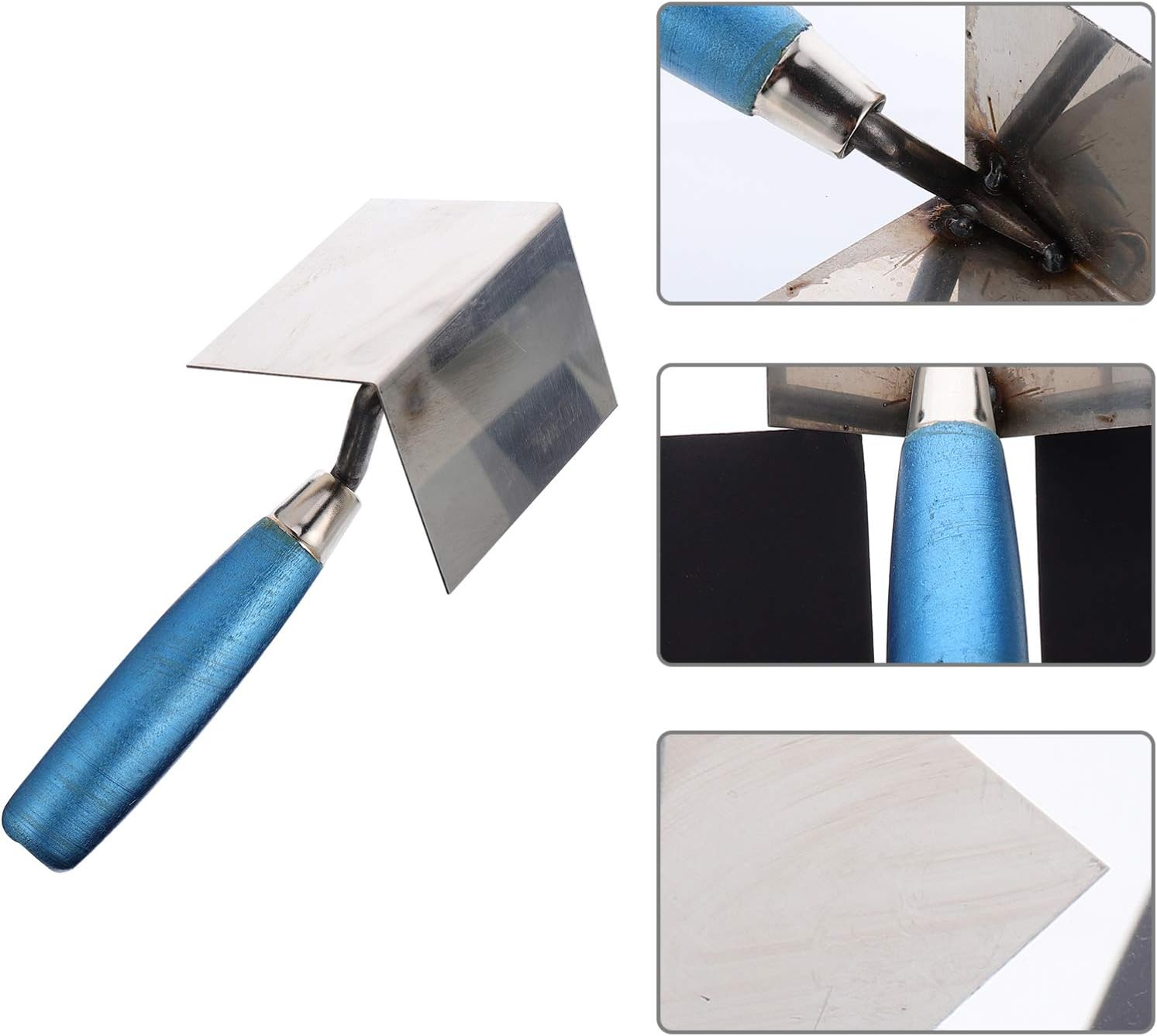DOITOOL Inside Corner Trowel, Drywall Corner Tool Inside Stainless Steel Corner Trowel with Easy Grip Handle, Internal Corner Trowel (Random Handle Color)