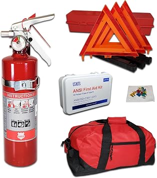 DOT OSHA ANSI Compliant Kit with Shield USA Made 2.5lb 1A10BC Fire Extinguisher - Ideal for Commercial Trucks, Vans, Pickup Trucks, and Delivery Vehicles - USA Made Kit!