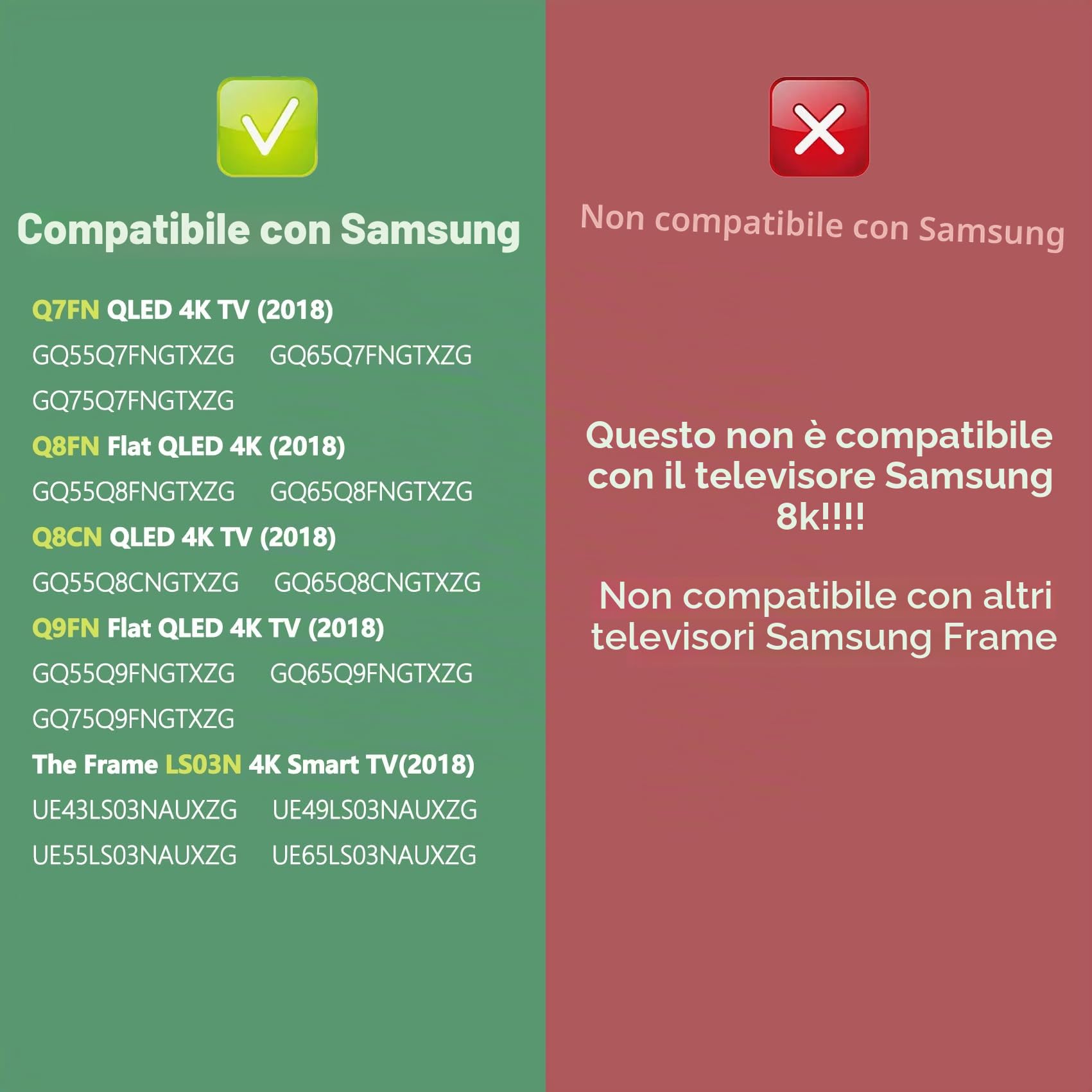 5 m/16,4 piedi BN39-02395A One Connect cavo compatibile solo per Samsung QLED TV 55-75 pollici Q7FN Q8FN Q8CN Q9FN Serie, modello 2018
