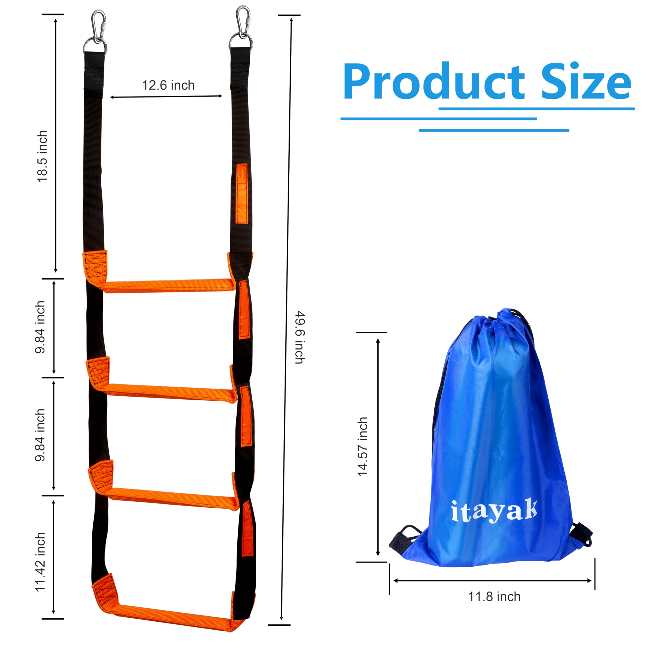 Hocca Rope Ladder Snapklik.com : Boat Rope Ladder, 4 Step Heavy Duty 880lbs Strength ...
