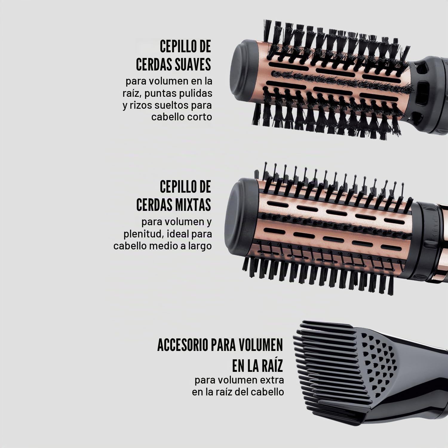 Remington AS8811 - Protector de queratina giratorio (3 accesorios: cerdas mixtas y cerdas suaves, accesorio de refuerzo de raíz para más volumen y pinzas para el cabello, revestimiento de cerámica