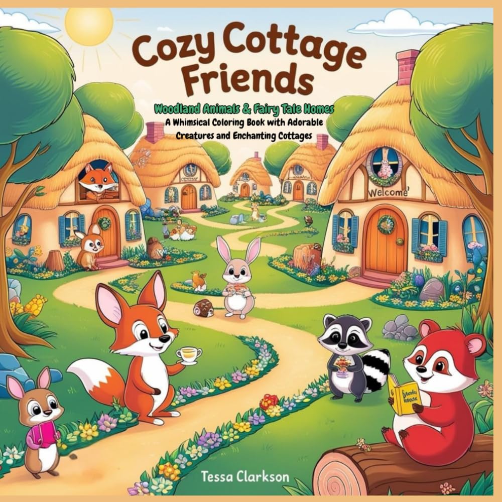 Cozy Cottage Friends: Woodland Animals & Fairy Tale Homes: A Whimsical Coloring Book with Adorable Creatures and Enchanting Cottages